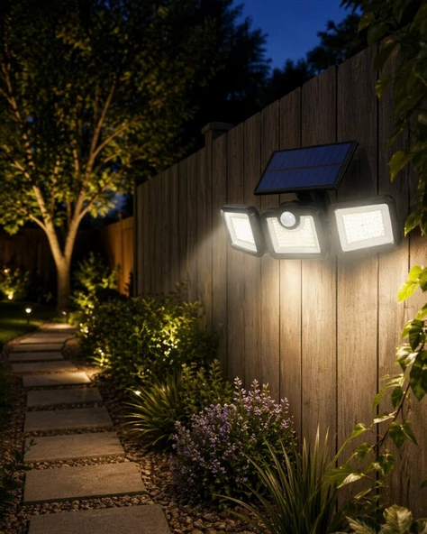 Solar LED Projektör Sensörlü Dış Mekan Güvenlik Lambası ürün görseli 1