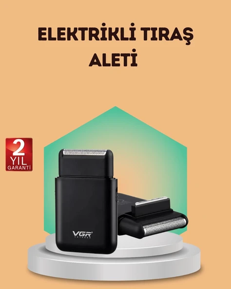 Çift Başlıklı Elektrikli Tıraş Makinesi | Suya Dayanıklı, Hafif ve Ergonomik ürün görseli 1