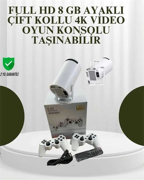 Portatif 4K Projeksiyon – 4.000 Uygulama, Kablosuz Yansıtma ve Bluetooth 5.0 ürün görseli 1
