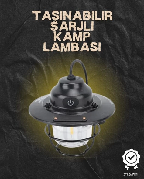 Kamp ve Bahçe İçin Retro LED Fener – Sıcak Işık, Uzun Ömürlü Batarya ürün görseli 1