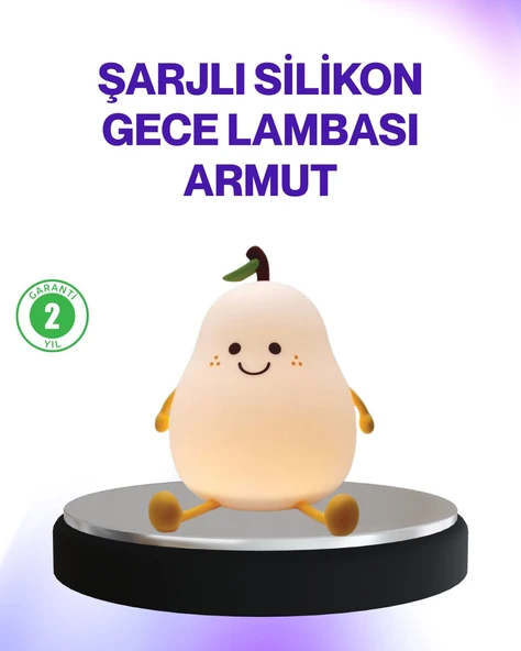 Şarjlı Armut Masa Lambası Renk Değiştiren LED Gece Işığı ürün görseli 1