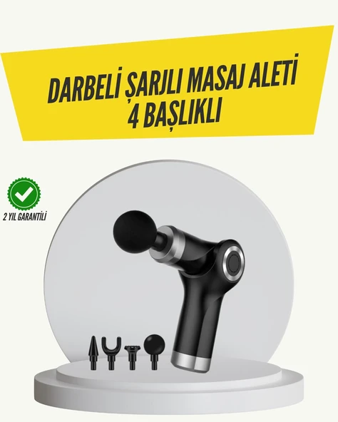 Mini Masaj Tabancası 4 Başlık 6 Hız Ayarlı ürün görseli 1