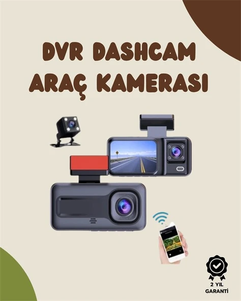 Sürüş ve Park Halinde Kesintisiz Güvenlik İçin 3 Kameralı Profesyonel Dashcam ürün görseli 1