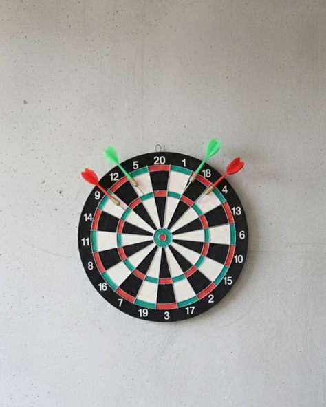 17 İnç Profesyonel Dart Tahtası Dayanıklı Yapı ve 4 Metal Dart Oku ürün görseli 1