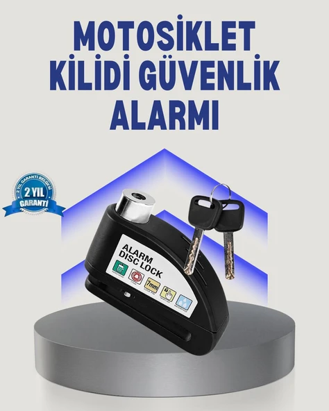 Disk Fren Kilidi Alarmlı Anti Hırsızlık Motosiklet Scooter Bisiklet ürün görseli 1