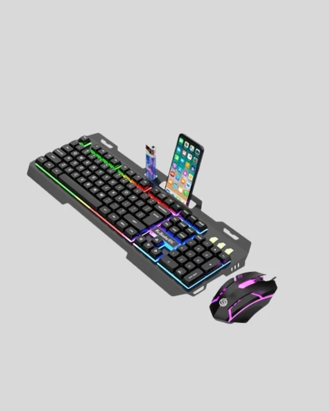 Mekanik Oyuncu Seti – LED Işıklandırma ve Ergonomik Mouse - Resim 3