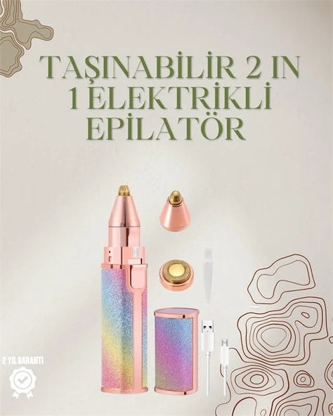 Mini Elektrikli Epilatör Cihazı – USB Şarjlı, Acısız Yüz ve Kaş Bakım Aleti ürün görseli 1
