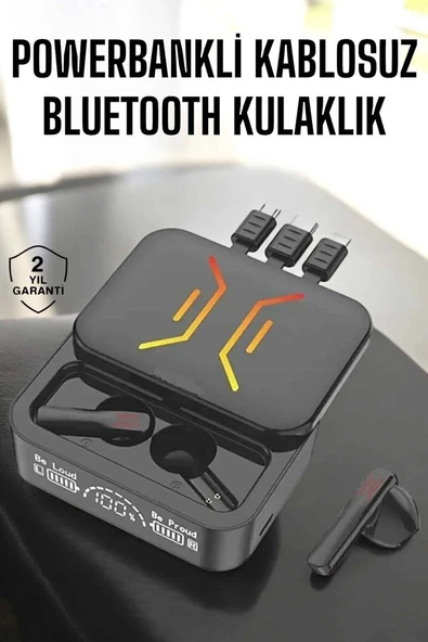 Kablosuz Bluetooth Kulaklık Powerbankli Uzun Pil Ömrü Yüksek Ses Kaliteli ürün görseli 1