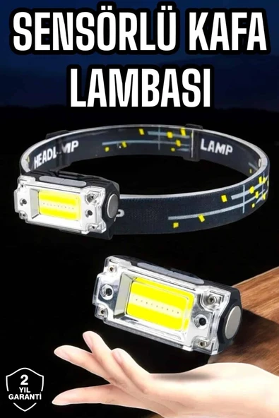 Kafa Lambası El Fenerli Kamp Lambası USB Şarjlı Esnek Lamba ürün görseli 1
