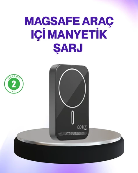 Mıknatıslı MagSafe Uyumlu Araç Tutucu Kablosuz Şarj Destekli ürün görseli 1