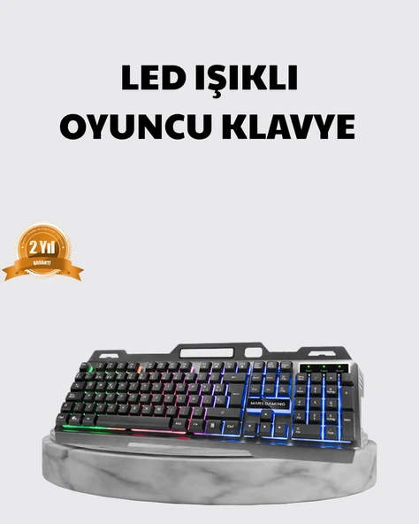 Profesyonel Oyuncu Klavye Mouse Seti – RGB Işıklı, Türkçe Q, DPI Ayarlı, Dayanıklı Gövde ürün görseli 1