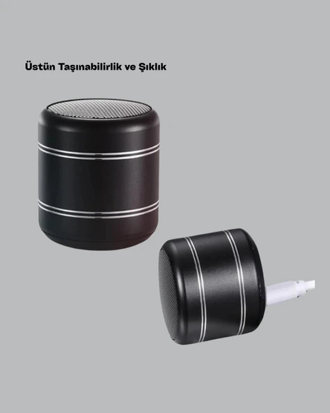 Mini Alüminyum Bluetooth Hoparlör Yüksek Bas Performansı - Resim 4