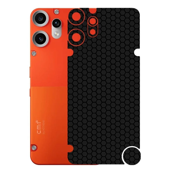 CMF Phone 2 Pro ile Uyumlu Bumper Serisi Premium Arka Kapak Kaplama(Kenarlar Yoktur!)  Siyah ürün görseli 1
