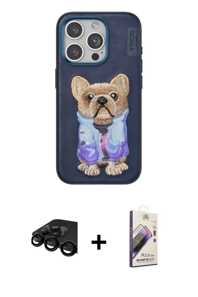 MARSİLYAN™- iPhone 15 Pro Max Kılıf İz Minimal Koleksiyonu - Siyah Bilvis 3D Mat Cam Ekran Koruyucu + Raze Metal Kamera ürün görseli 1