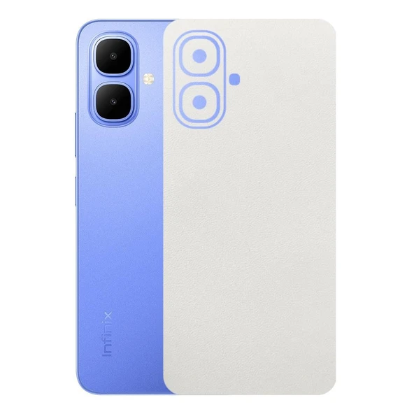 Infinix Smart 10 ile Uyumlu Bumper Serisi Premium Arka Kapak Kaplama(Kenarlar Yoktur!)  Beyaz ürün görseli 1