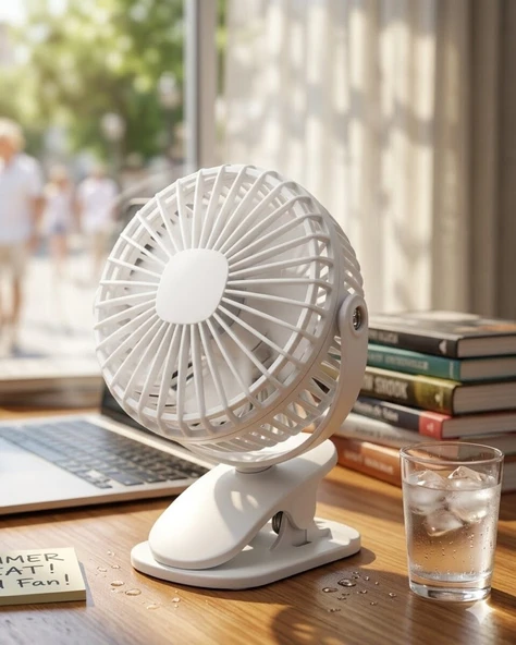 Şarjda ve Fişte Çalışabilen Portatif Mini Fan ürün görseli 1