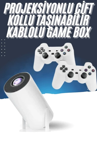 4K Wireless Çift Kollu Kumandalı Oyun Projeksiyonu Retro Video Oyunu ürün görseli 1