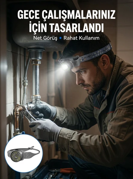 Yüksek Parlaklıklı LED Kafa Feneri Gece Çalışmaları İçin Yüksek Parlaklıklı ürün görseli 1