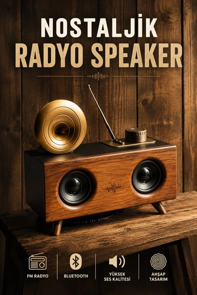 Nostaljik Görünümlü Bluetooth Bağlantılı Speaker ürün görseli 1