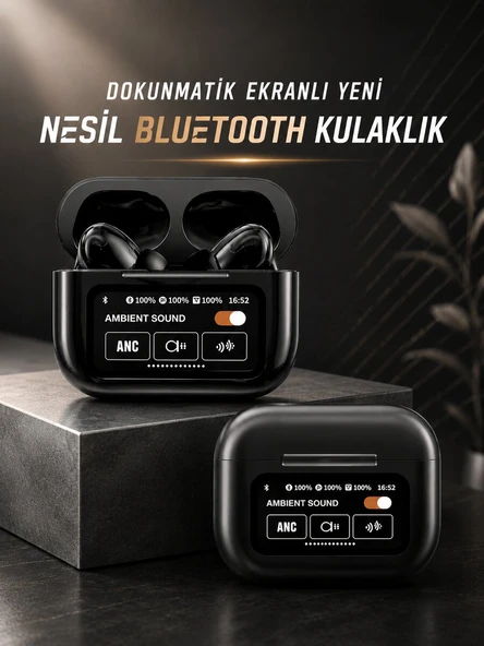 Bluetooth Kulaklık Kablosuz Ekranlı ANC/ENC Destekli Dokunmatik ürün görseli 1
