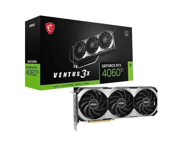 MSI GeForce RTX 4060 Ti VENTUS 3X E 8G OC GDDR6 128Bit DLSS 3 Ekran Kartı ürün görseli 1