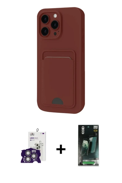 MARSİLYAN™- iPhone 16 Pro Max Kılıf Vadi Çizgi Prime - Siyah 360 Mat Full Body Arka Koruyucu + Bilvis Titan Kamera Lens ürün görseli 1