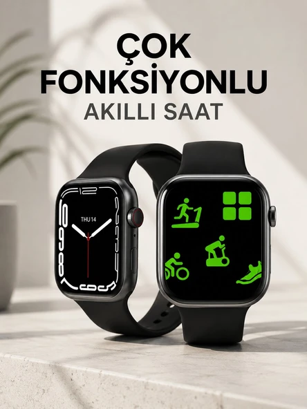 Akıllı Saat Tema Değiştirme Uyku ve Sağlık Takibi Sesli Asistan Bildirim Görme ürün görseli 1