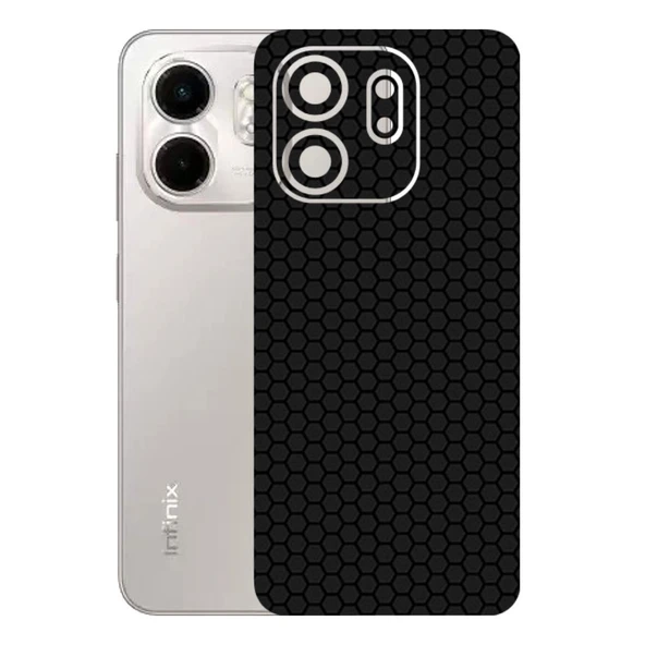Infinix Smart 9 ile Uyumlu Bumper Serisi Premium Arka Kapak Kaplama(Kenarlar Yoktur!)  Siyah ürün görseli 1