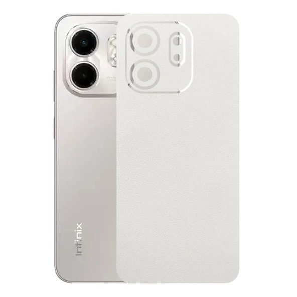 Infinix Smart 9 ile Uyumlu Bumper Serisi Premium Arka Kapak Kaplama(Kenarlar Yoktur!)  Beyaz ürün görseli 1