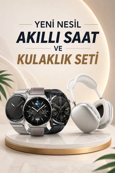 Yeni Nesil Sesli Görüşme Akıllı Saat ve Powerbank Çoklu Şarj Girişli Bluetooth Kulaklık Nabız Ölçer ürün görseli 1