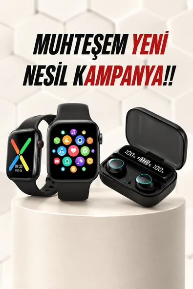 Kaliteli Akıllı Saat ve Kaliteli Bluetooth Kulaklık ANC Özelliği Uzun Pil Ömrü ürün görseli 1