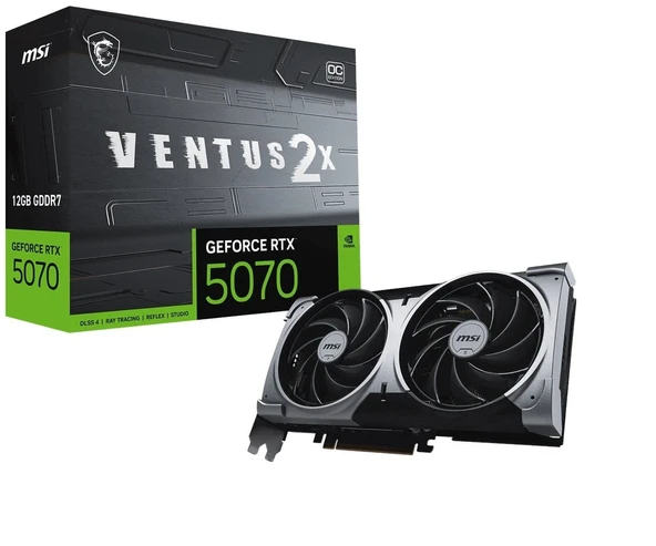 MSI GeForce RTX 5070 12G VENTUS 2X OC GDDR7 192Bit DX12 DLSS 4 Ekran Kartı ürün görseli 1