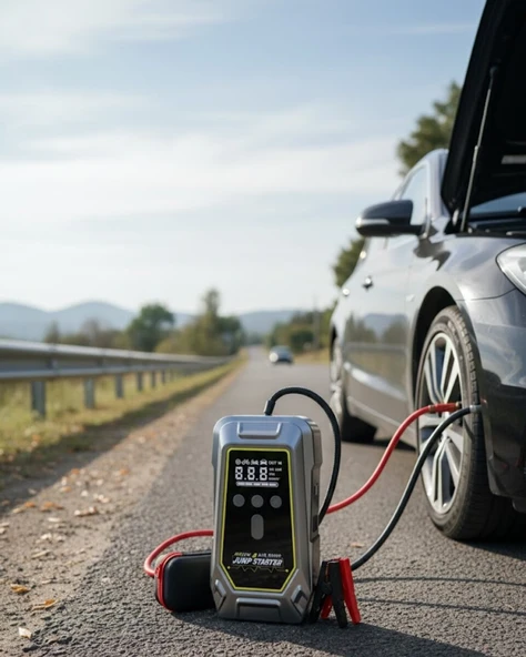 Acil Durum LED Işıklı Akü Takviye ve Hava Kompresörü ürün görseli 1
