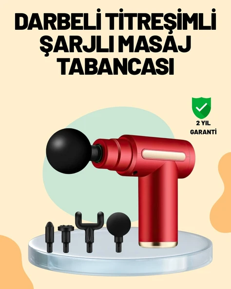 Kas Gevşetici Masaj Tabancası 4 Başlık ve Ayarlanabilir Hız ürün görseli 1