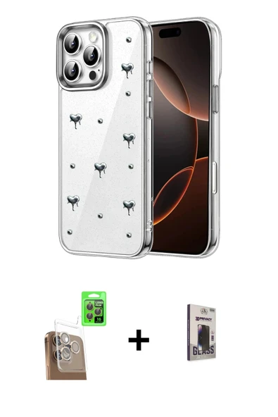 MARSİLYAN™- iPhone 16 Pro Kılıf Yörünge Form - Siyah Bilvis Hayalet Cam Ekran Koruyucu + Raze Metal Kamera Lens - CLTM ürün görseli 1