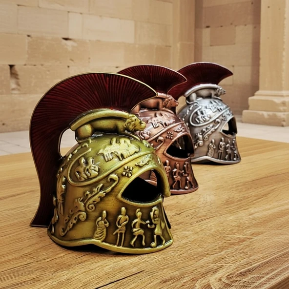 Metal Dekoratif Şövalye Miğferi - Tarihi Tasarım - 10x5 cm ürün görseli 1
