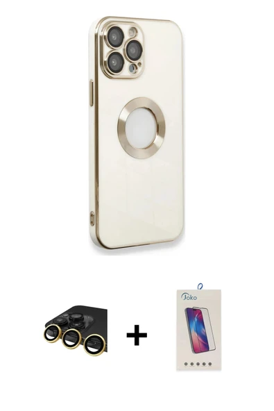 MARSİLYAN™- iPhone 13 Pro Max Kılıf İz Form Serisi - Siyah Joko 5D Cam + Raze Metal Kamera Lens - GD ürün görseli 1