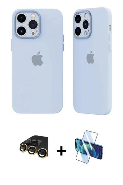 MARSİLYAN™- iPhone 14 Pro Kılıf Atlas Minimal Prime - Siyah 3D Antistatik Cam Ekran Koruyucu + Raze Metal Kamera Lens - ürün görseli 1