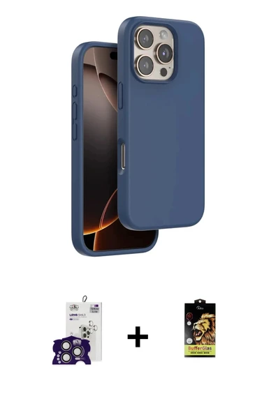 MARSİLYAN™- iPhone 16 Pro Max Kılıf Kıvılcım Çizgi Serisi - Siyah Buffer Cam Ekran Koruyucu + Bilvis Titan Kamera Lens - ürün görseli 1