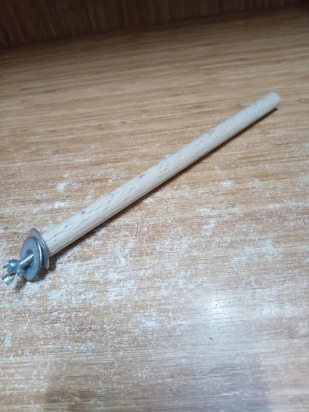 20 cm Vidalı Doğal Ahşap Pürüzsüz Tünek 12mm Kalınlığında ürün görseli 1