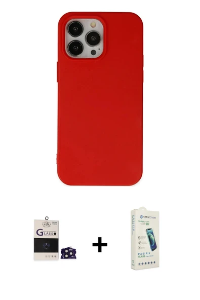 MARSİLYAN™- iPhone 14 Pro Max Kılıf Ahenk Serisi - Şeffaf Pasifik Cam Ekran Koruyucu + Bilvis Titan Kamera Lens - DNMR ürün görseli 1