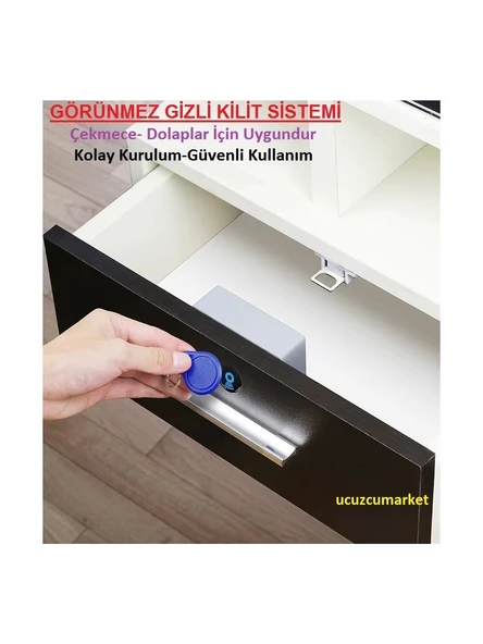Dolap ve Çekmece için Manyetik Anahtar Gizli Kilit Sistemi ürün görseli 1