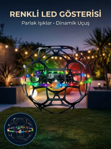 Şarjlı Futbol Topu Tasarımlı Mini Drone LED Aydınlatmalı Akıllı ürün görseli 1