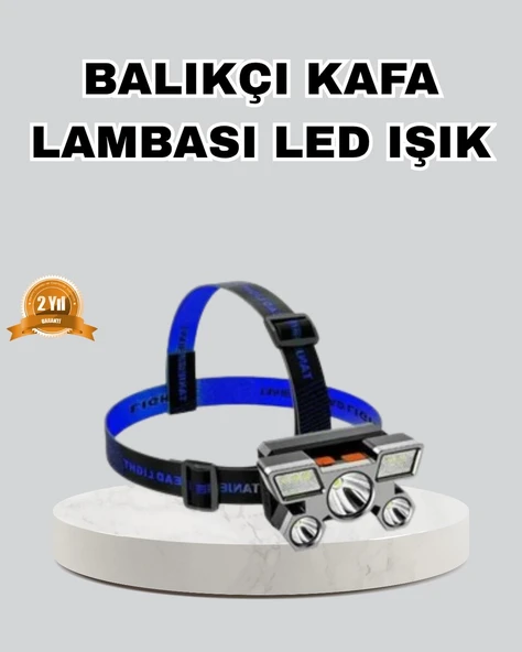 Outdoor ve Gece Balıkçılığı İçin LED Kafa Lambası – USB Şarjlı, 60° Ayarlanabilir Far ürün görseli 1