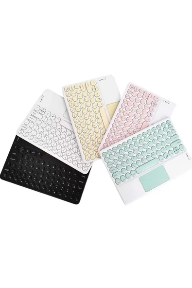 Touchpad Uyumlu Bluetooth Klavye Slim Kablosuz Wifi Q Klavye - Resim 4