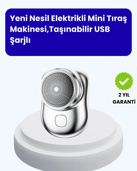 Cep Tipi Elektrikli Tıraş Makinesi – Güçlü, Sessiz, Su Geçirmez ve Ultra Taşınabilir ürün görseli 1
