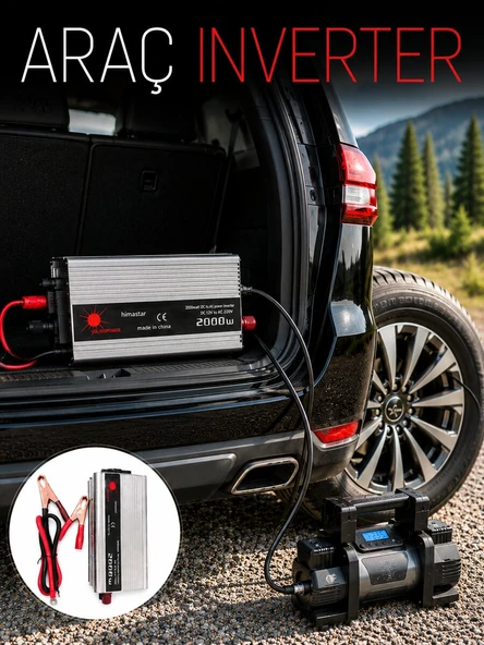 2000W Araç İnverter Aküden Güç Dönüştürücü Elektrik Üreten Taşınabilir ürün görseli 1