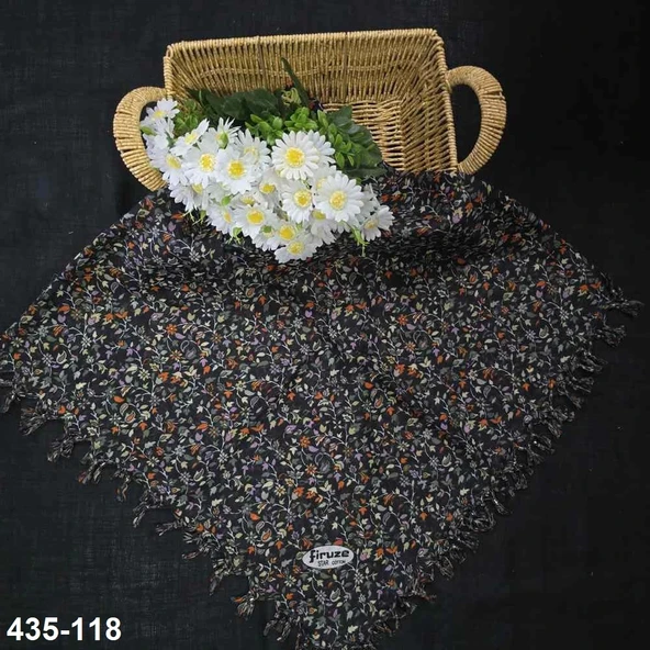 Firuze Desenli Sökme Boncuklu Eşarp 435-118 ürün görseli 1