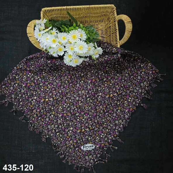 Firuze Desenli Sökme Boncuklu Eşarp 435-120 ürün görseli 1