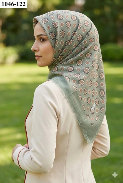Eyfel Desenli Dimi Pamuk Eşarp 1046-122 ürün görseli 1